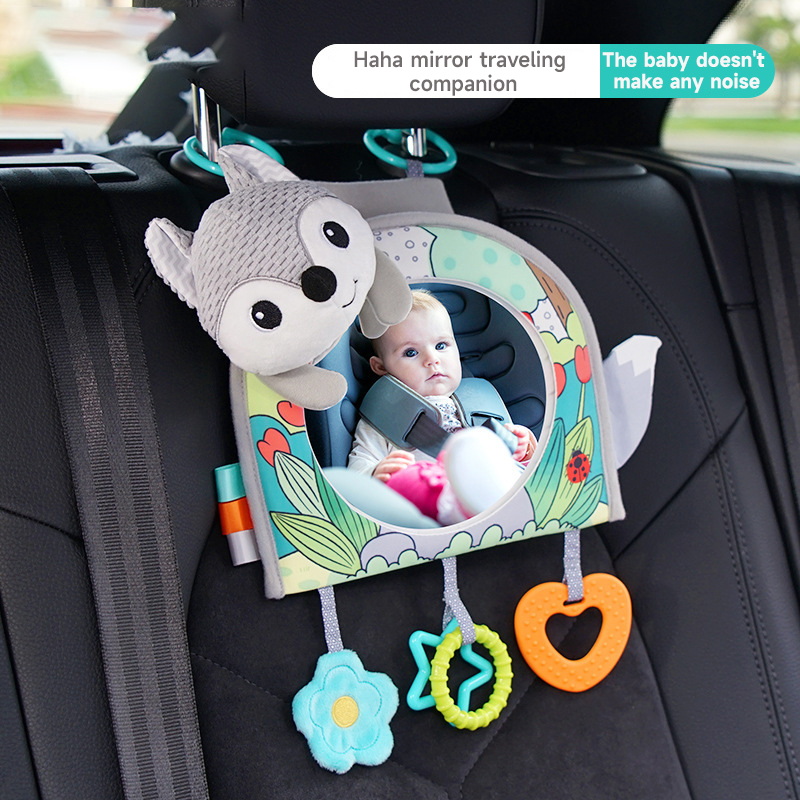 Travel Accessories Baby - ของเล่นติดกระจกมองหลังสำหรับเด็ก ของเล่นเสริมพัฒนาการปรับได้ ของเล่นเสริมประสาทสัมผัสสำหรับเด็กเล็ก ของเล่นเสริมพัฒนาการสำหรับการเดินทาง ของเล่นสำหรับเด็กที่นอนคว่ำ ของเล่นติดเบาะรถยนต์สำหรับเด็ก