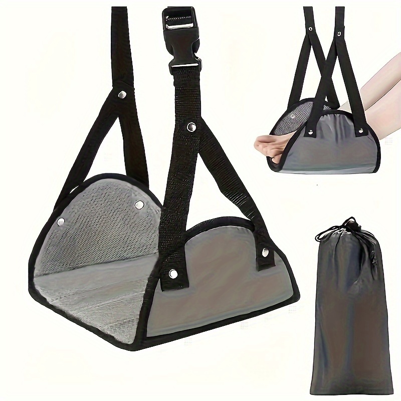 Travel Accessories Long Flight - ที่พักเท้าแบบแขวนปรับระดับได้ พกพาสะดวก รองรับขาอย่างสบาย สำหรับใช้ในเครื่องบิน รถยนต์ สำนักงาน