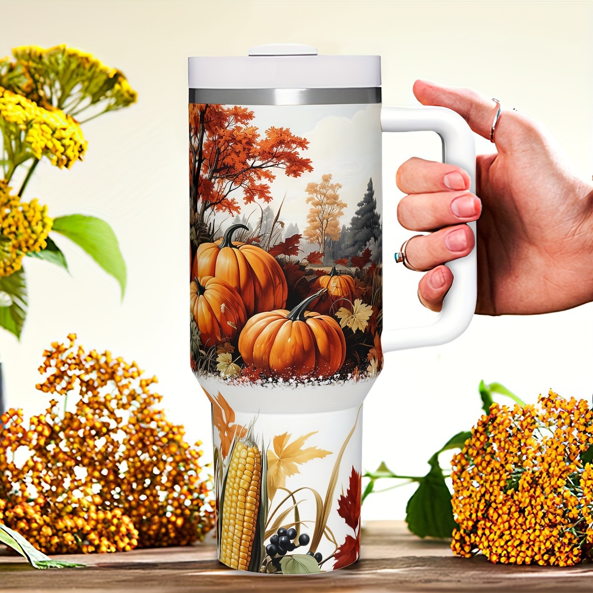 แก้วเก็บความเย็นลายฟักทองฤดูใบ - Travel Accessories Ideas บทวิจารณ์และราคา
