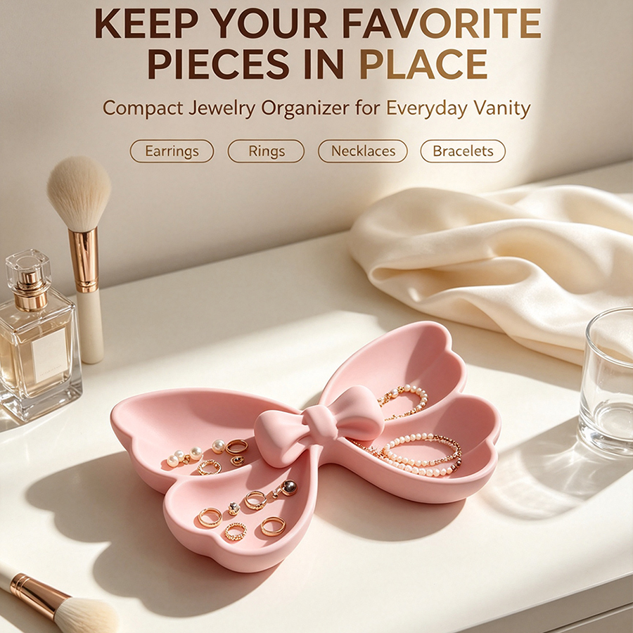 ถาดเก็บเครื่องประดับทรงโบว์ขนา - Travel Accessories Jewelry บทวิจารณ์และราคา