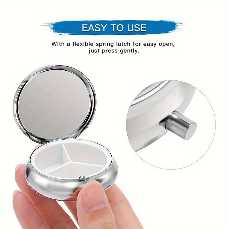กล่องยาโลหะทรงกลมแบบพกพา 1 ชิ้ - Travel Accessories As Gifts บทวิจารณ์และราคา